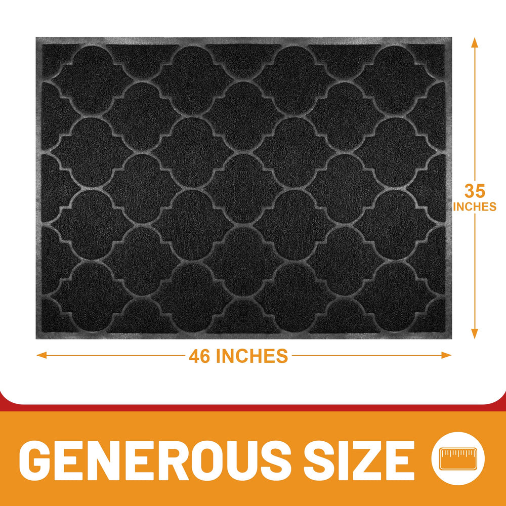 Cosyearn Door Mat 46x35 inches black texture detail