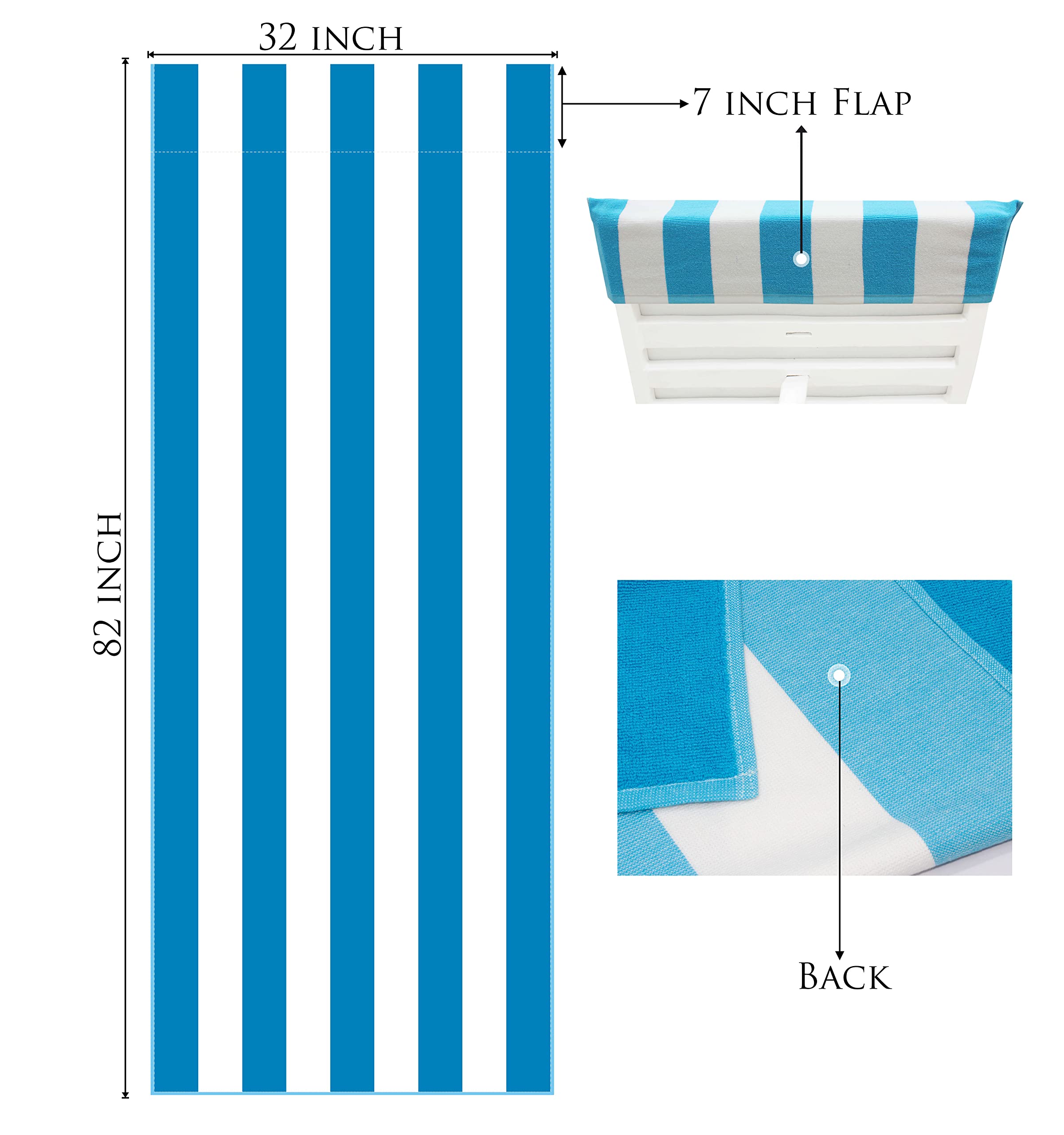 COTTON CRAFT Aqua Cabana Stripe Lounge Chair Cover packaging
