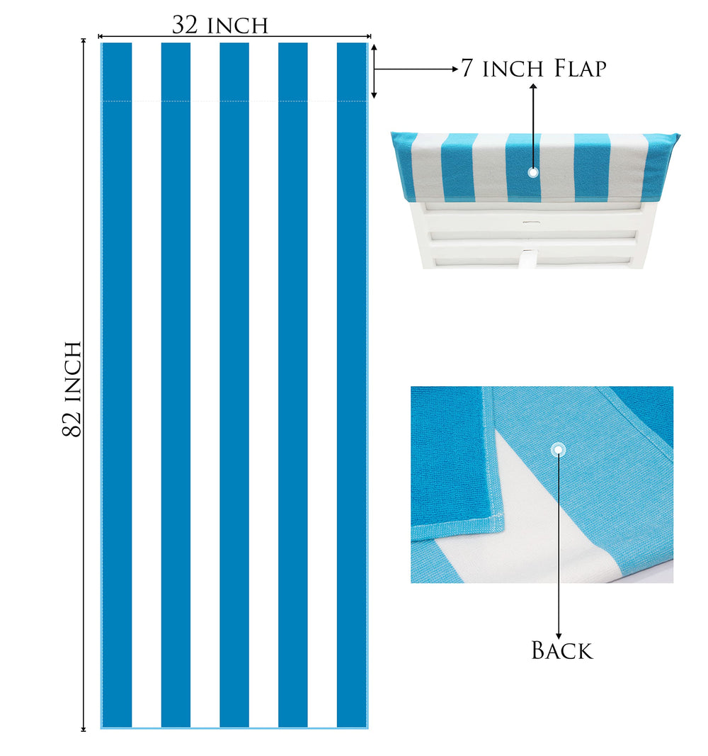 COTTON CRAFT Aqua Cabana Stripe Lounge Chair Cover packaging