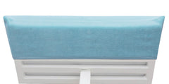 COTTON CRAFT Pool Lounge Chair Cover Blue in a sunny backyard setting