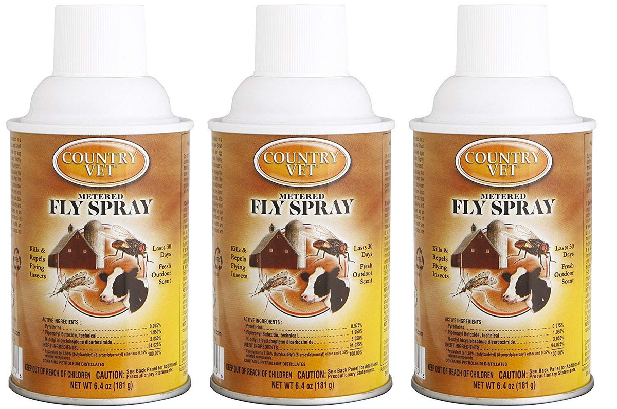Country Vet metered fly spray 6.4 ounce can front view