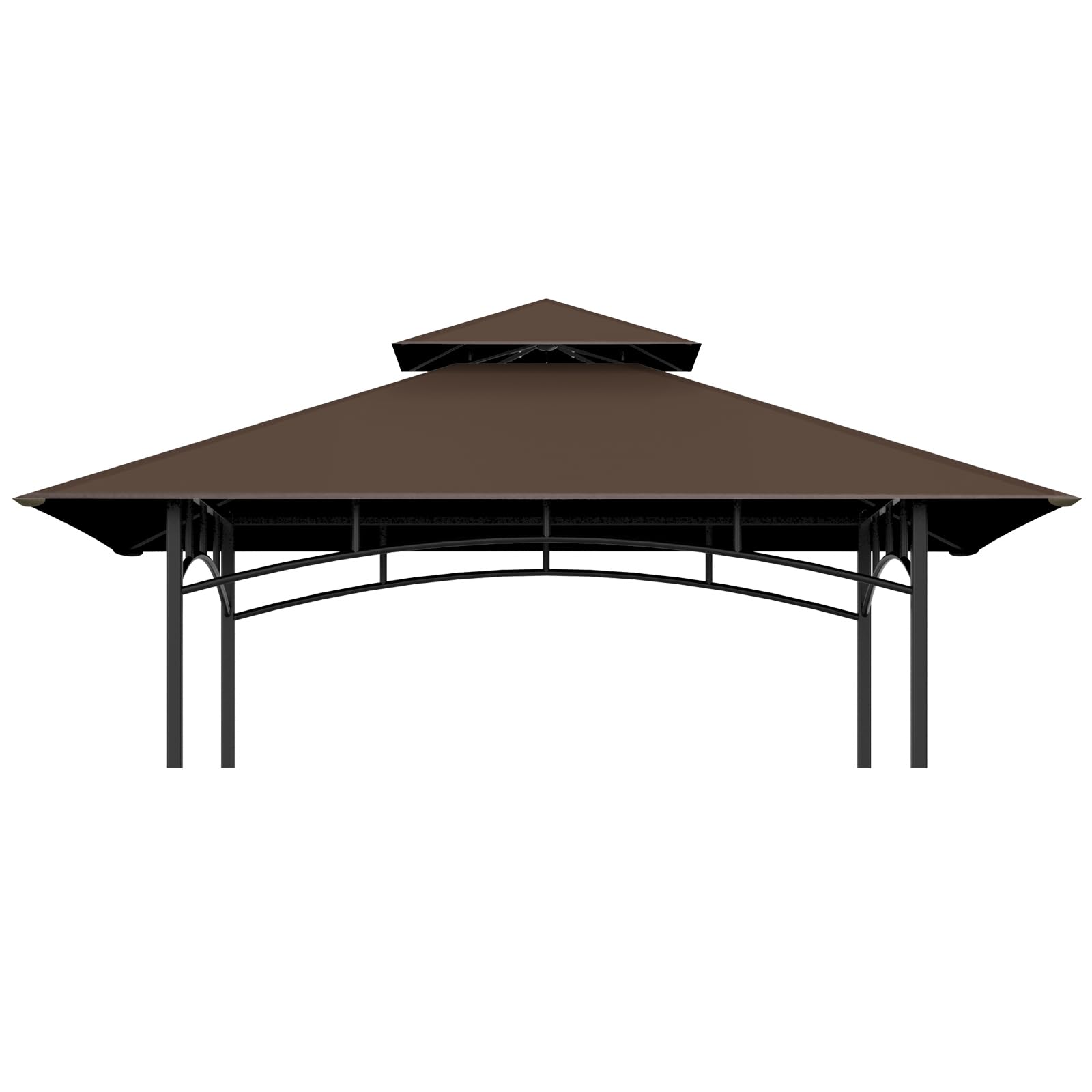 COVBOARD 5' x 8' Grill Gazebo Replacement Canopy Top, Brown front view