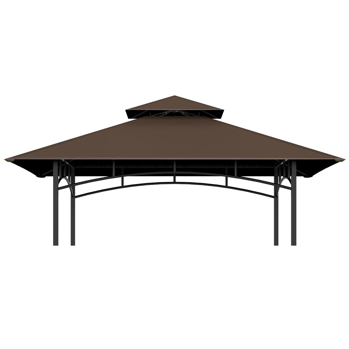 COVBOARD 5' x 8' Grill Gazebo Replacement Canopy Top, Brown front view