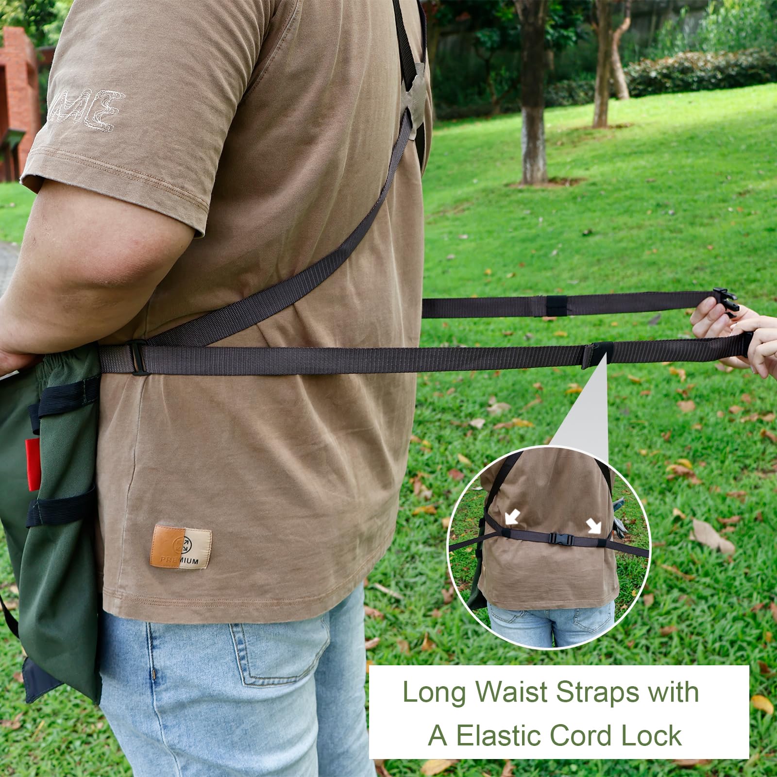 Cover Geny Gardening Apron laid flat to show dimensions