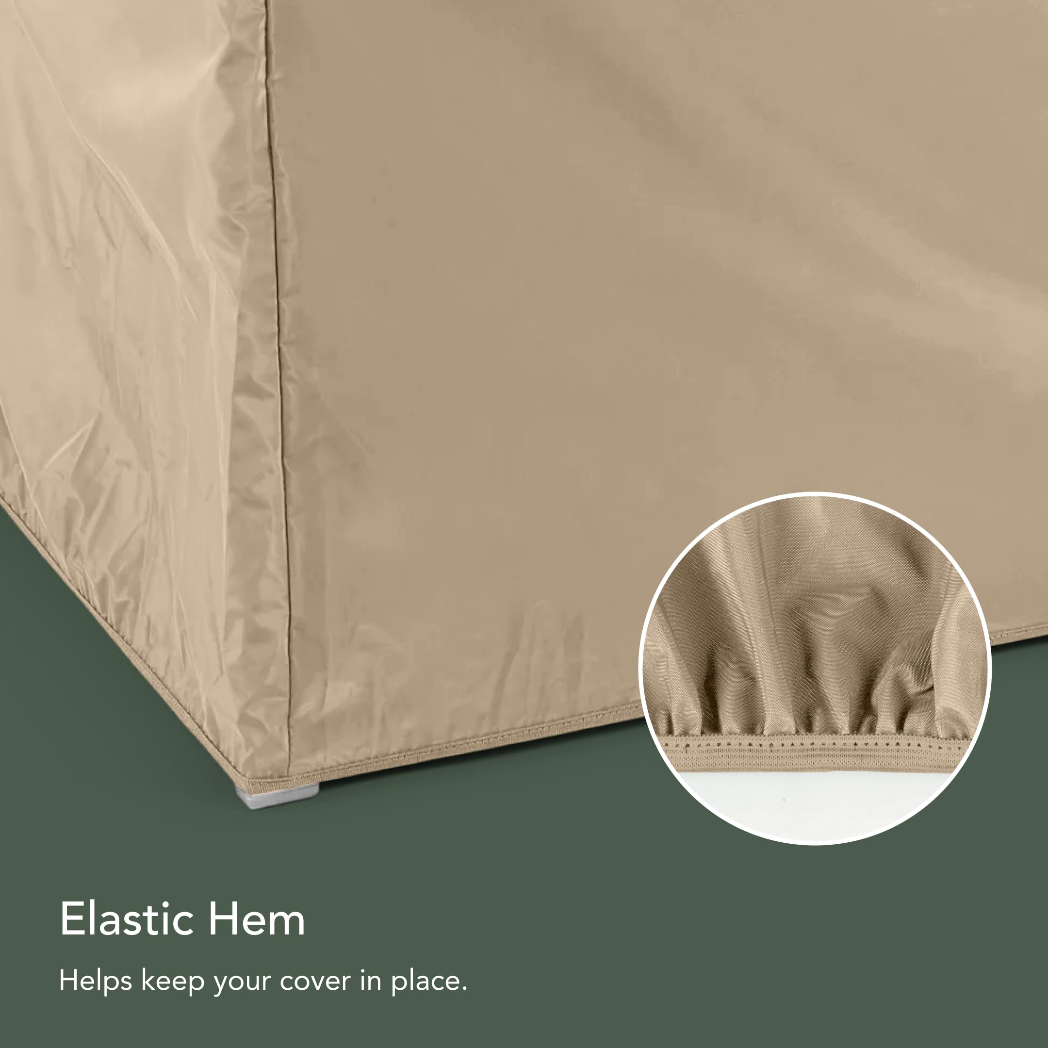 Covermates Classic Chair Cover tan color side view