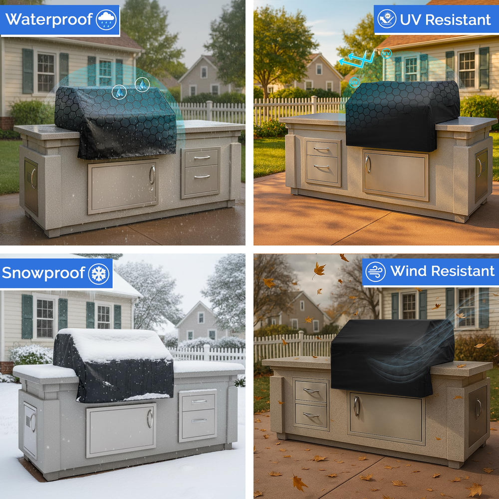 Covers & All Built-in Grill Cover back view with handles