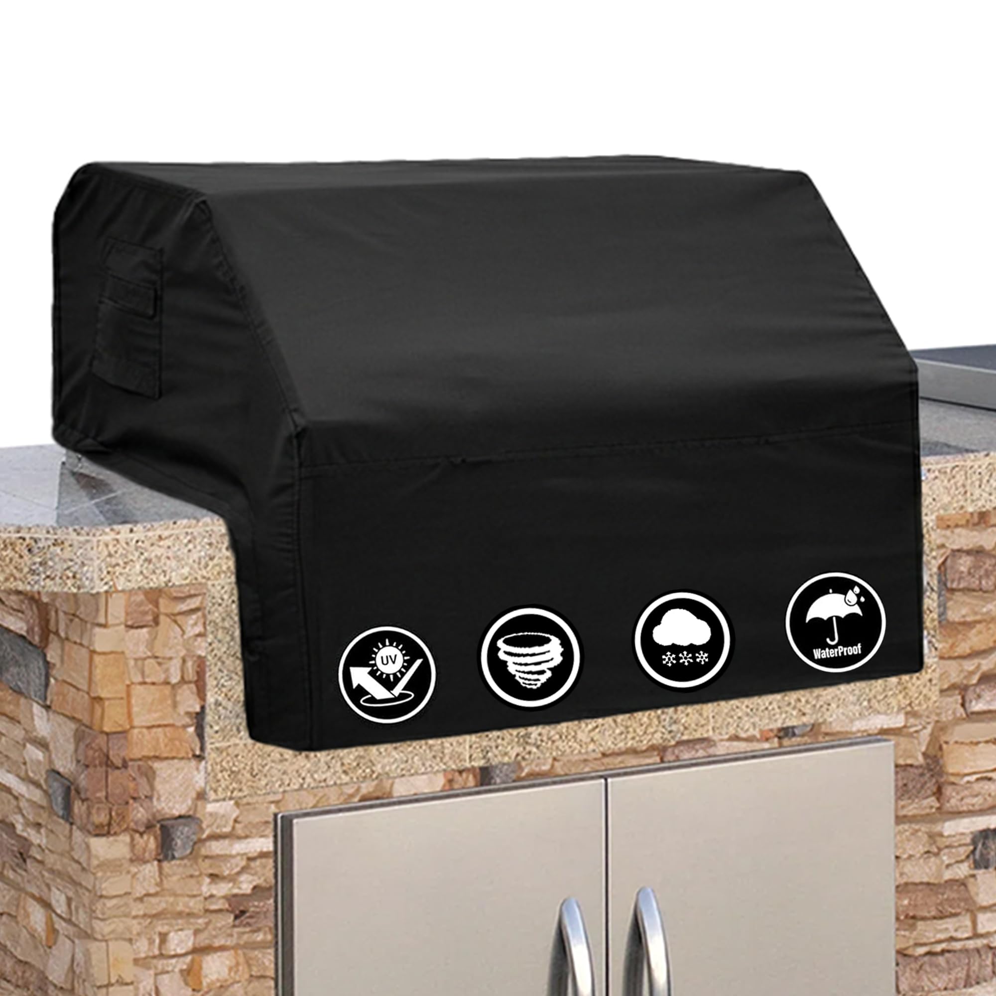 Covers & All Built-in Grill Cover front view in black