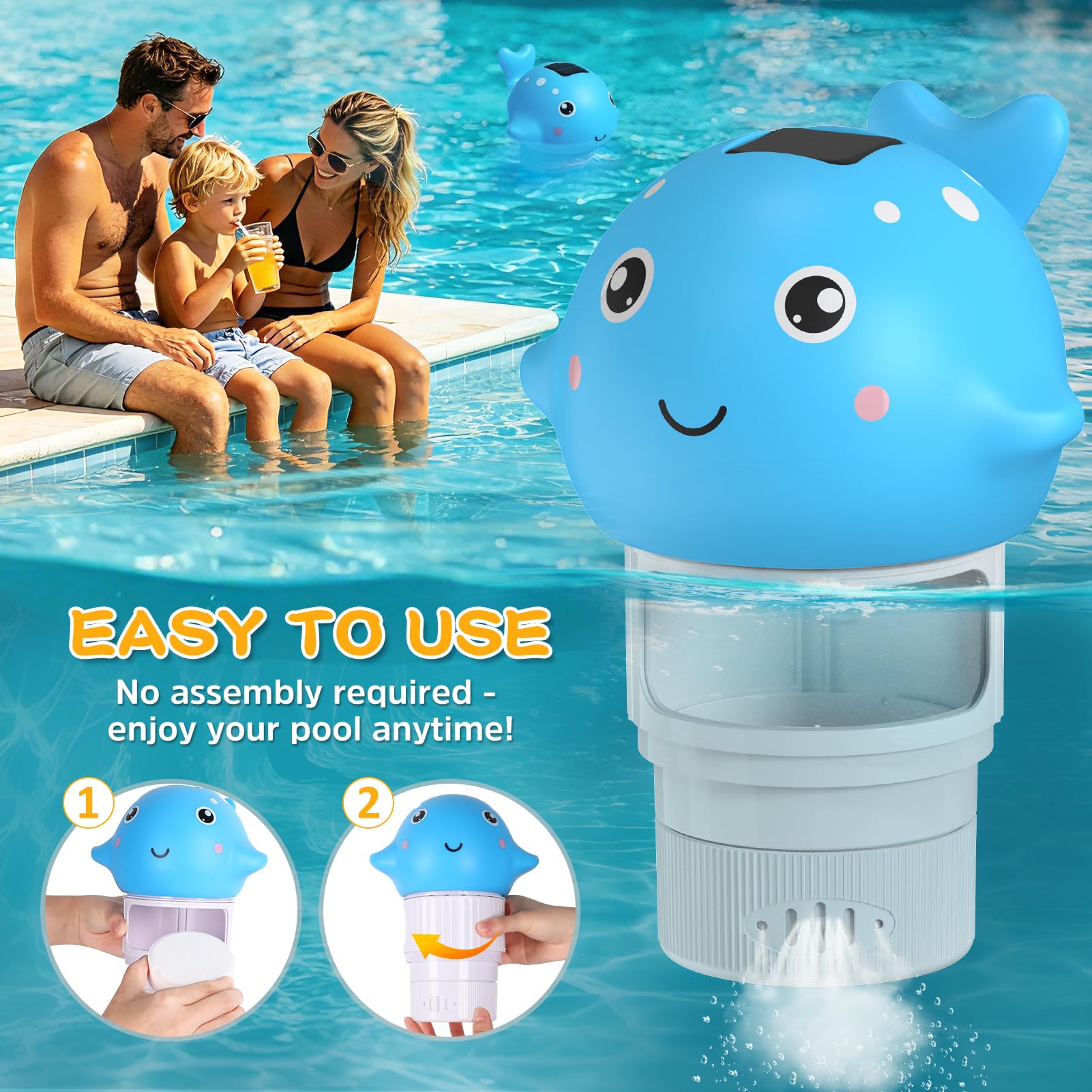 Covfirst Solar Pool Chlorine Floater collapsible design for storage
