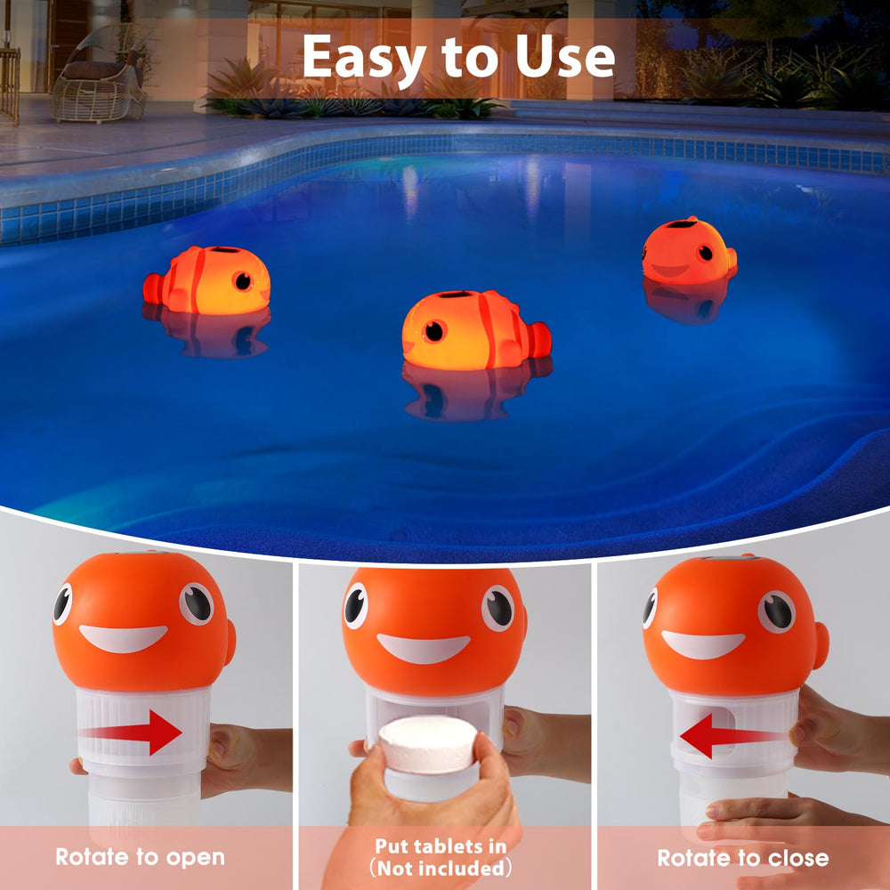 Covfirst Solar Pool Chlorine Floater in direct sunlight