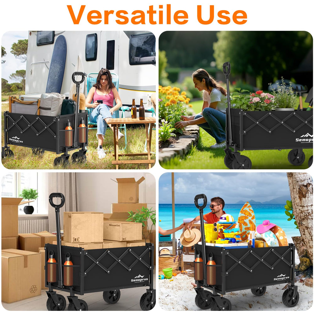 COZEER Folding Heavy Duty Wagon with camping gear inside
