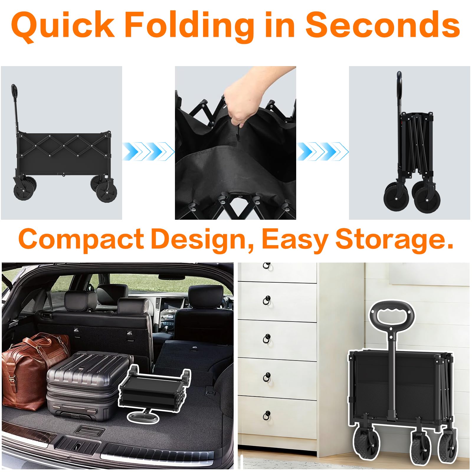 COZEER Folding Heavy Duty Wagon with groceries loaded