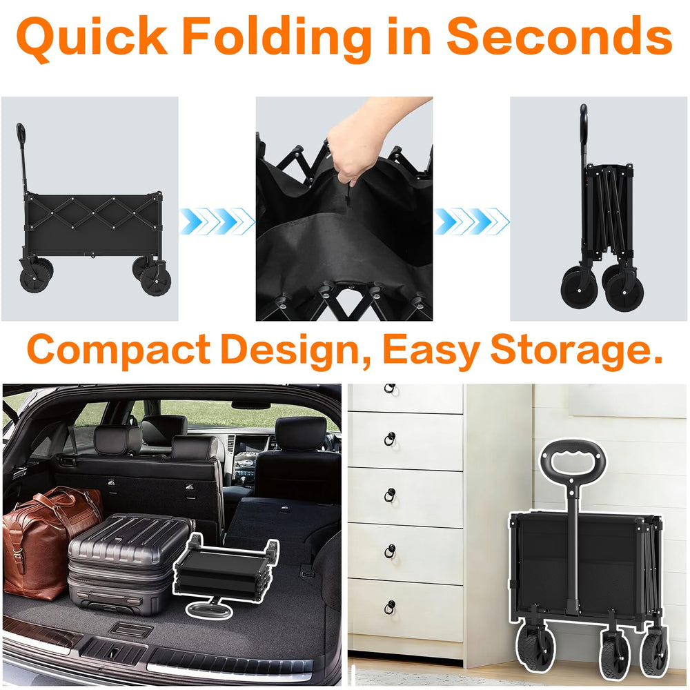 COZEER Folding Heavy Duty Wagon with groceries loaded