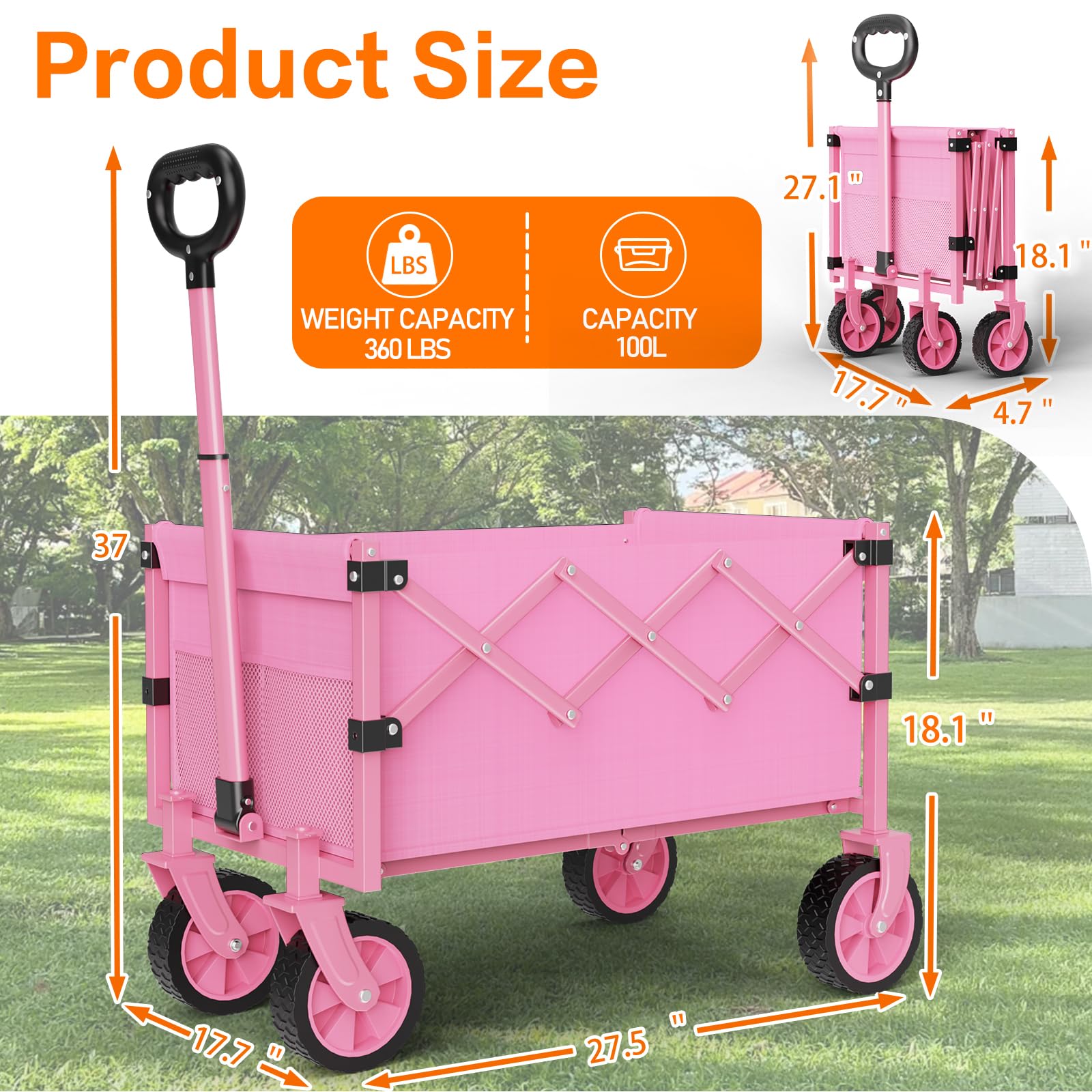 COZEER wagon with wheels on grass