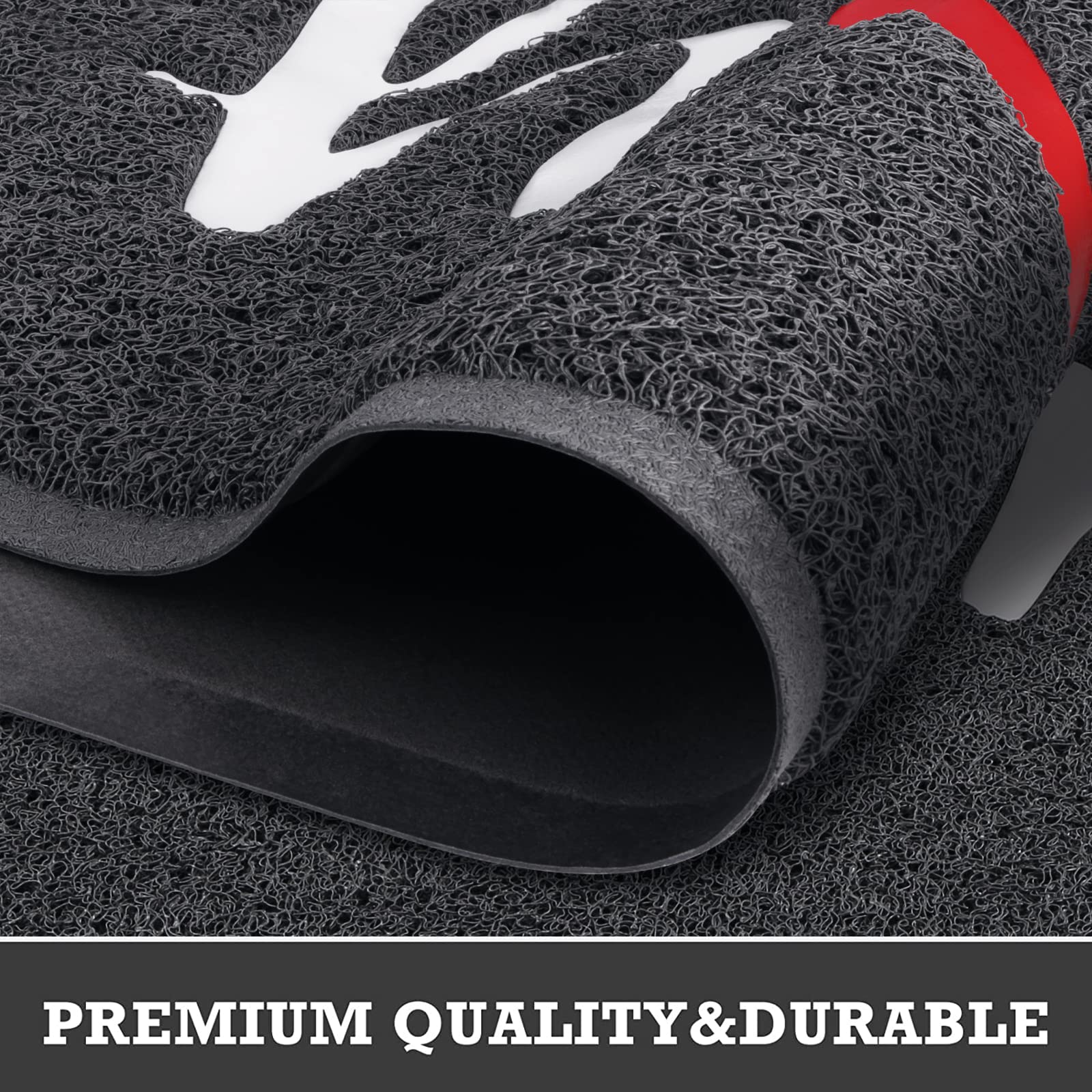 CozyBounty Black Door Mat in an entryway setting
