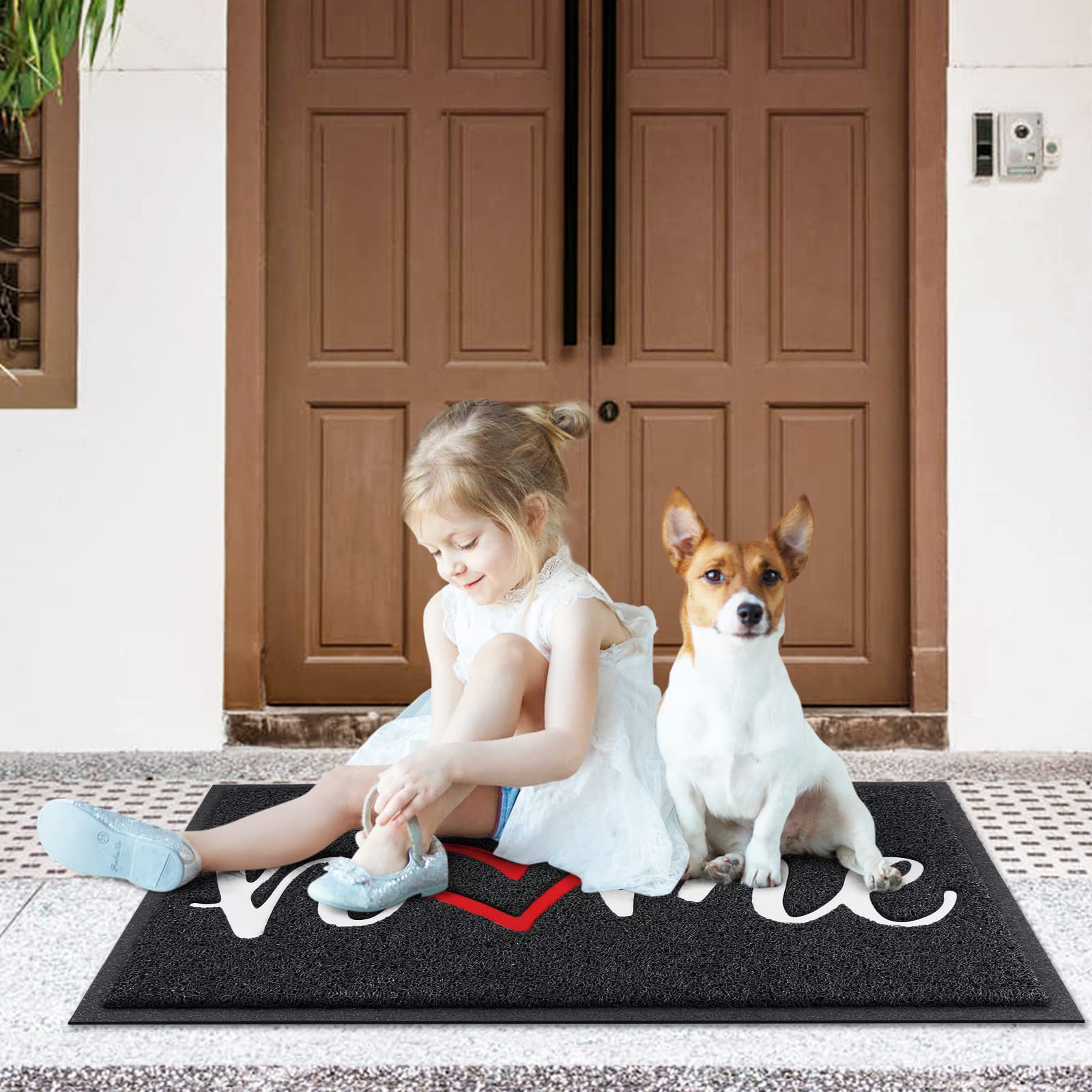 CozyBounty Black Door Mat packaging display