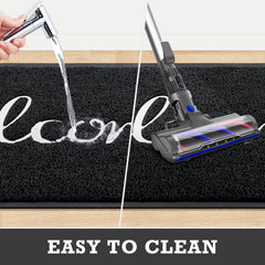 CozyBounty Black Welcome Doormat in entryway