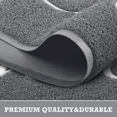 CozyBounty Grey Door Mat in outdoor entryway