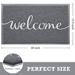 CozyBounty Grey Door Mat in use at an entryway
