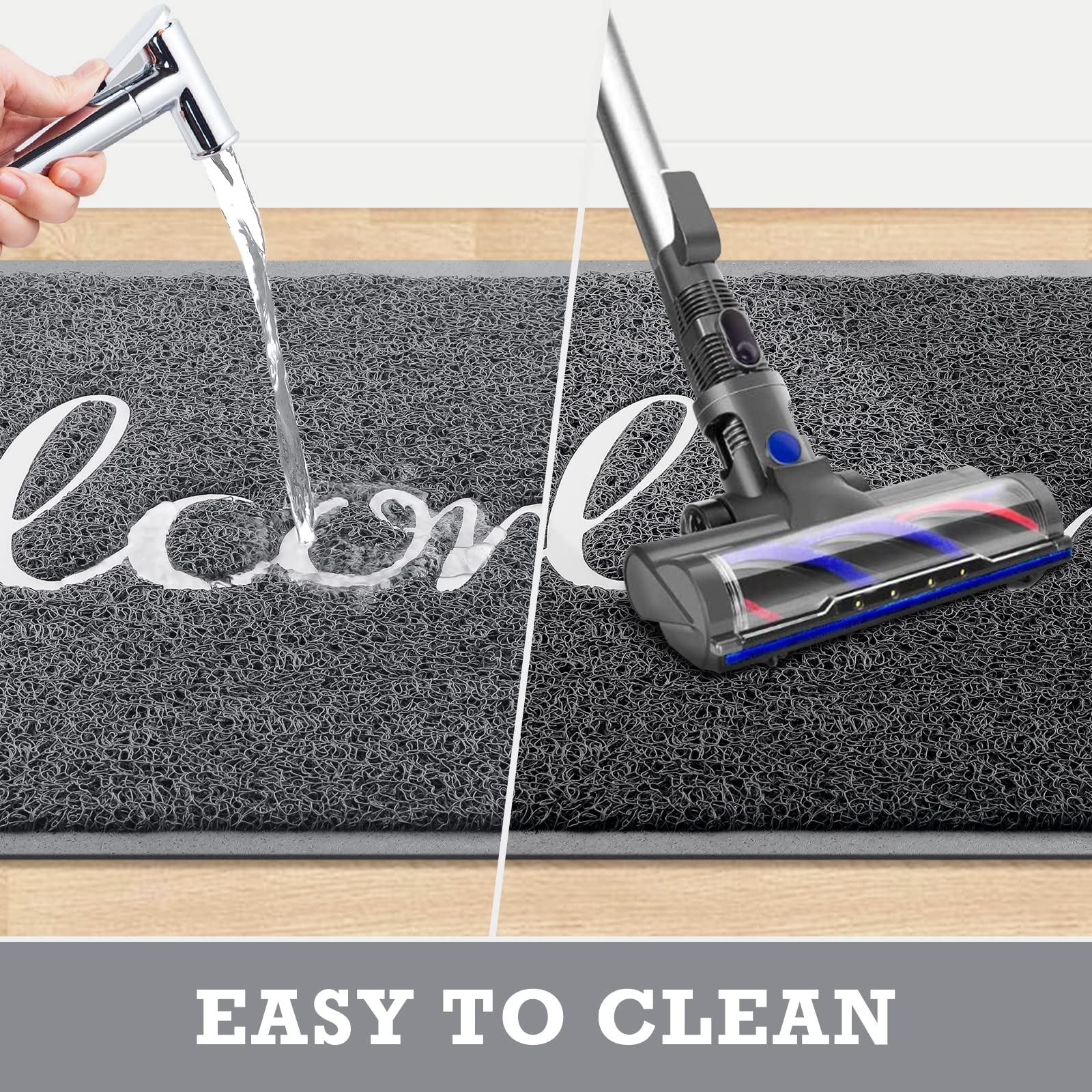CozyBounty Grey Door Mat showing texture and material