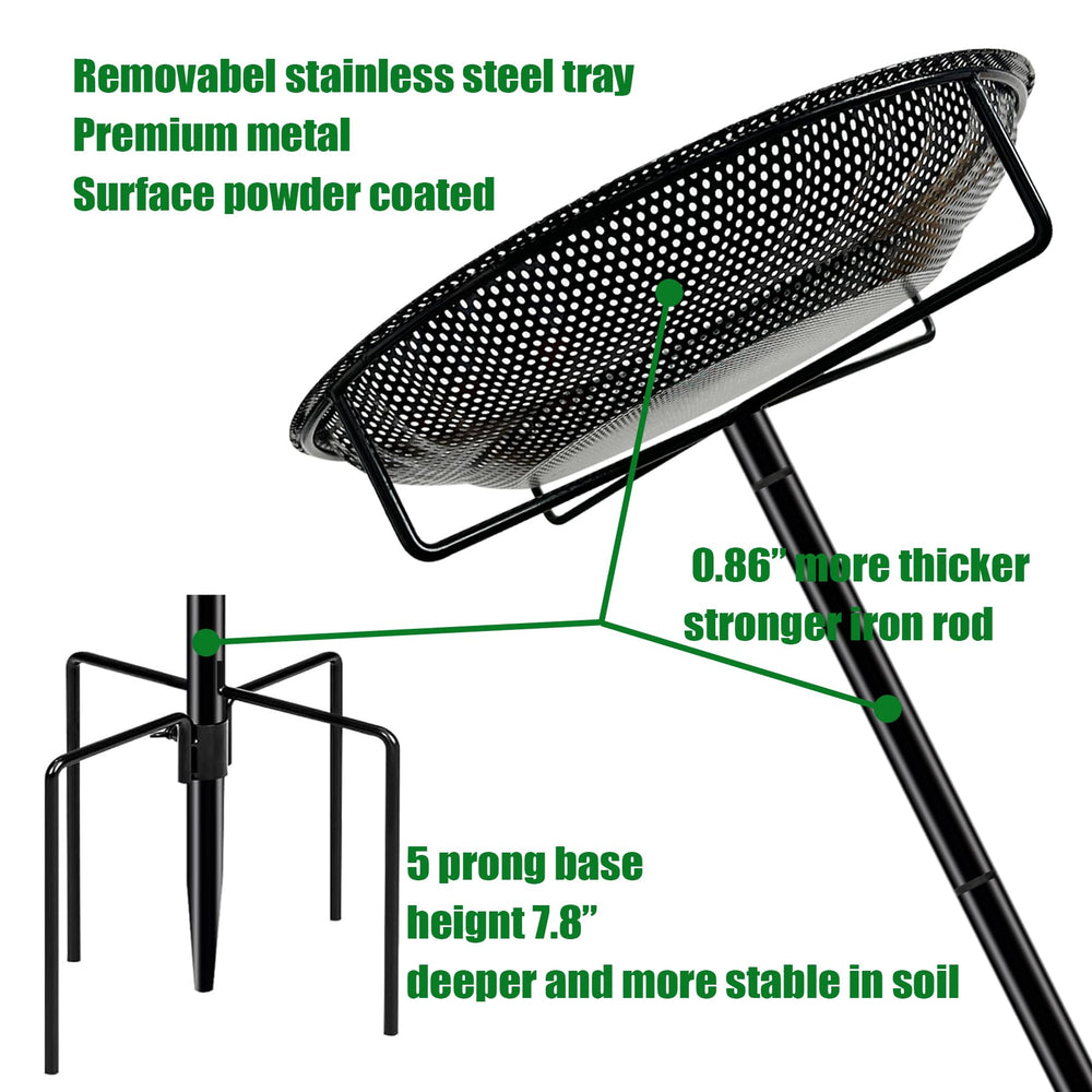CQAIRIOU bird feeder tray with black powder-coated finish