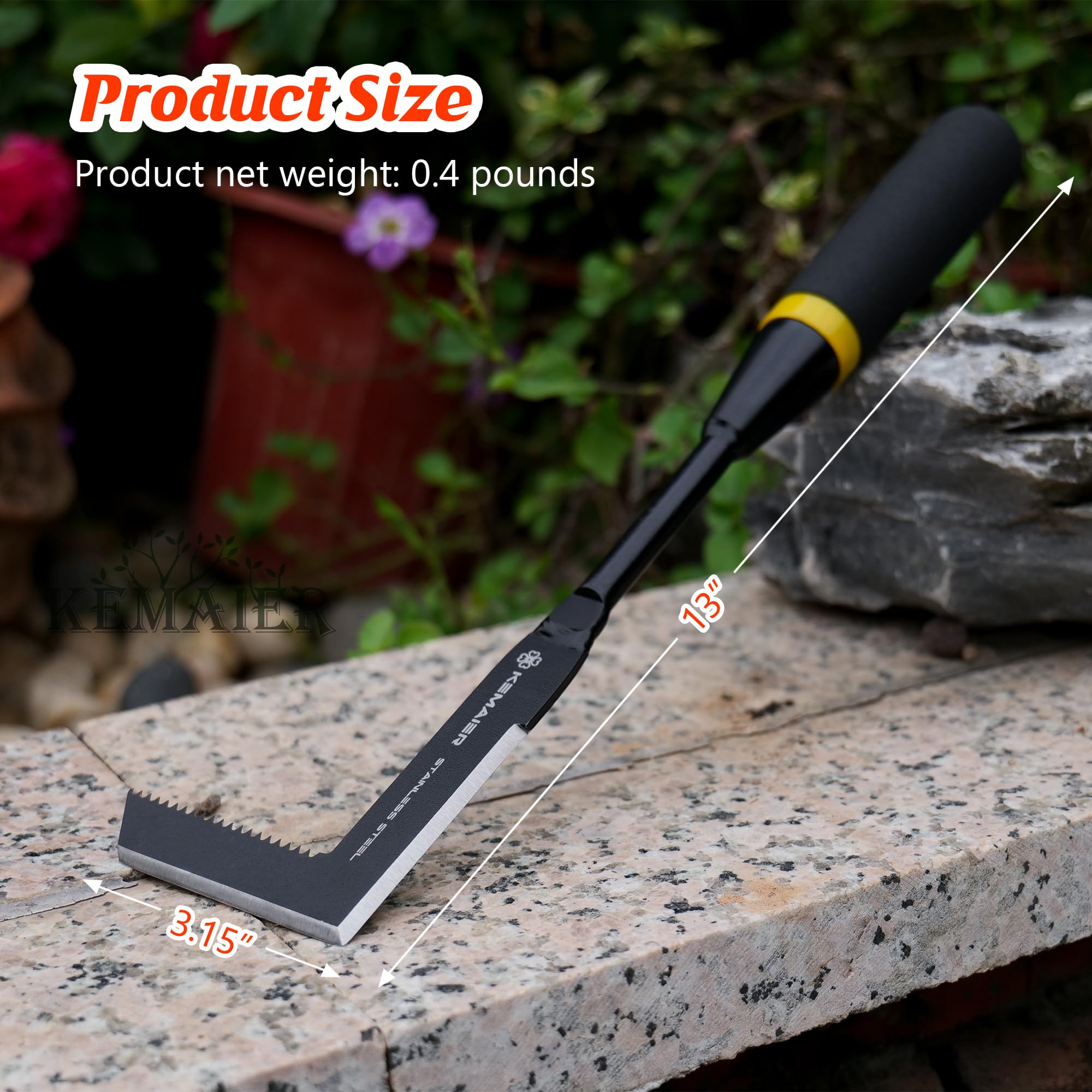 Crack weeder tool for targeted weed removal