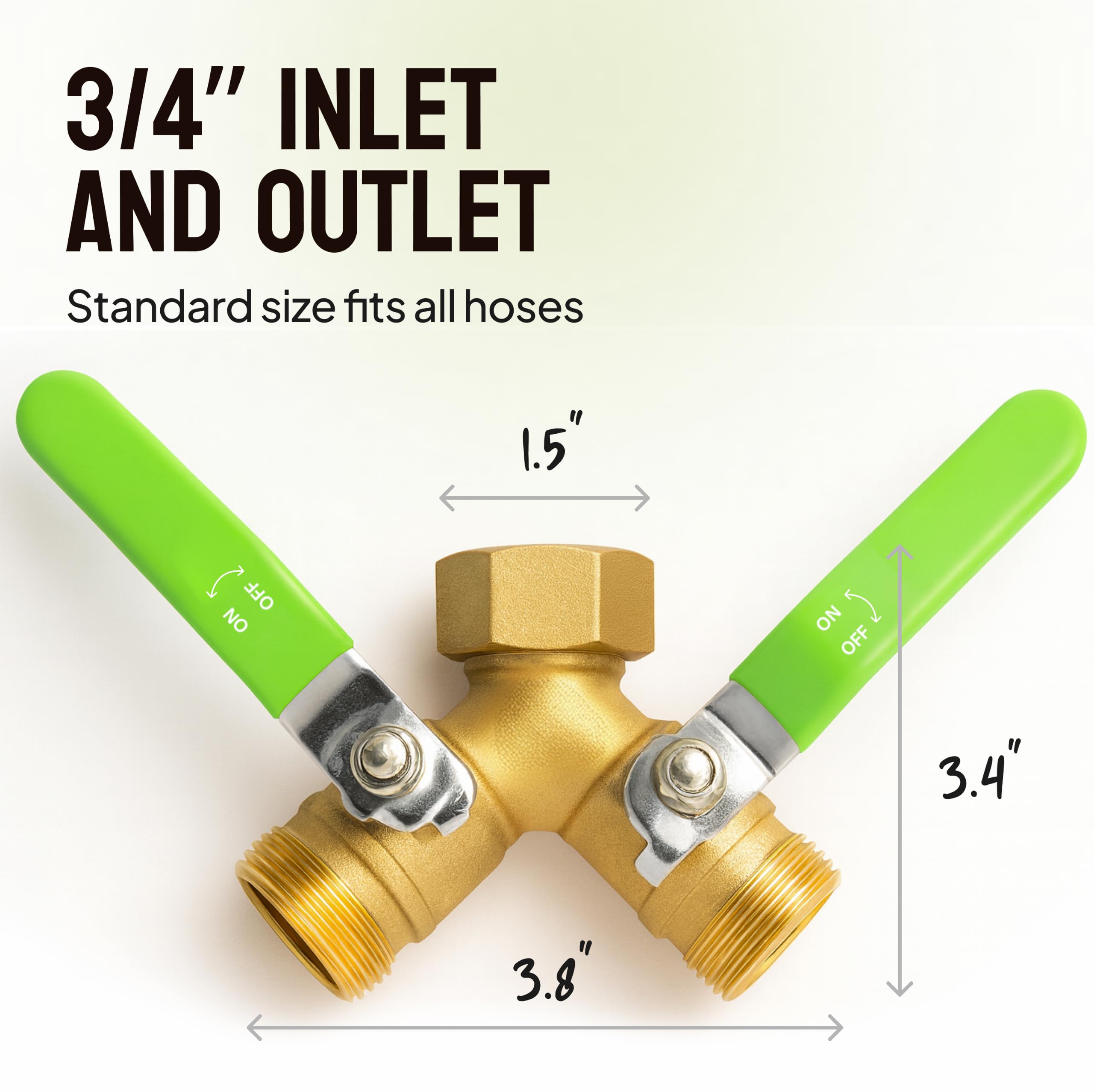 Craft911 2-Way Hose Splitter side view highlighting the easy-turn handle