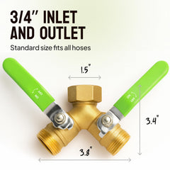 Craft911 2-Way Hose Splitter side view highlighting the easy-turn handle