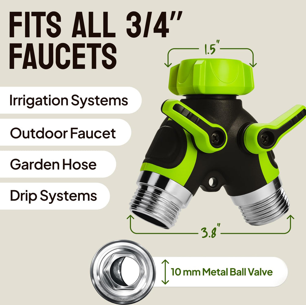 Craft911 hose splitter with hoses connected for watering