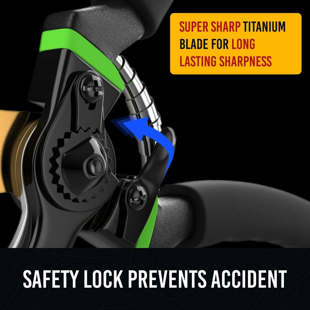Craft911 pruning shears cutting branches in a garden