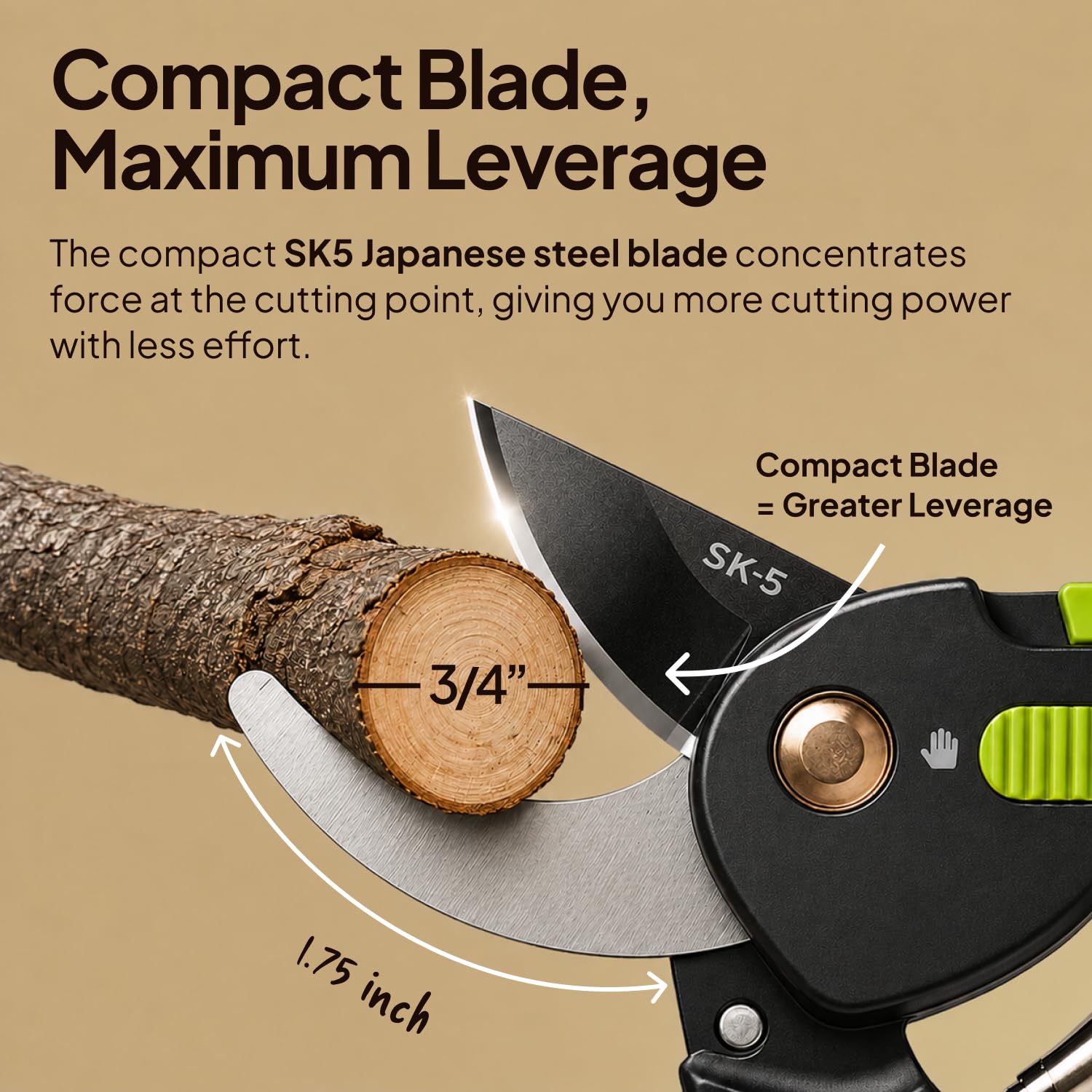 Craft911 pruning shears with ergonomic grip and dual-size opening