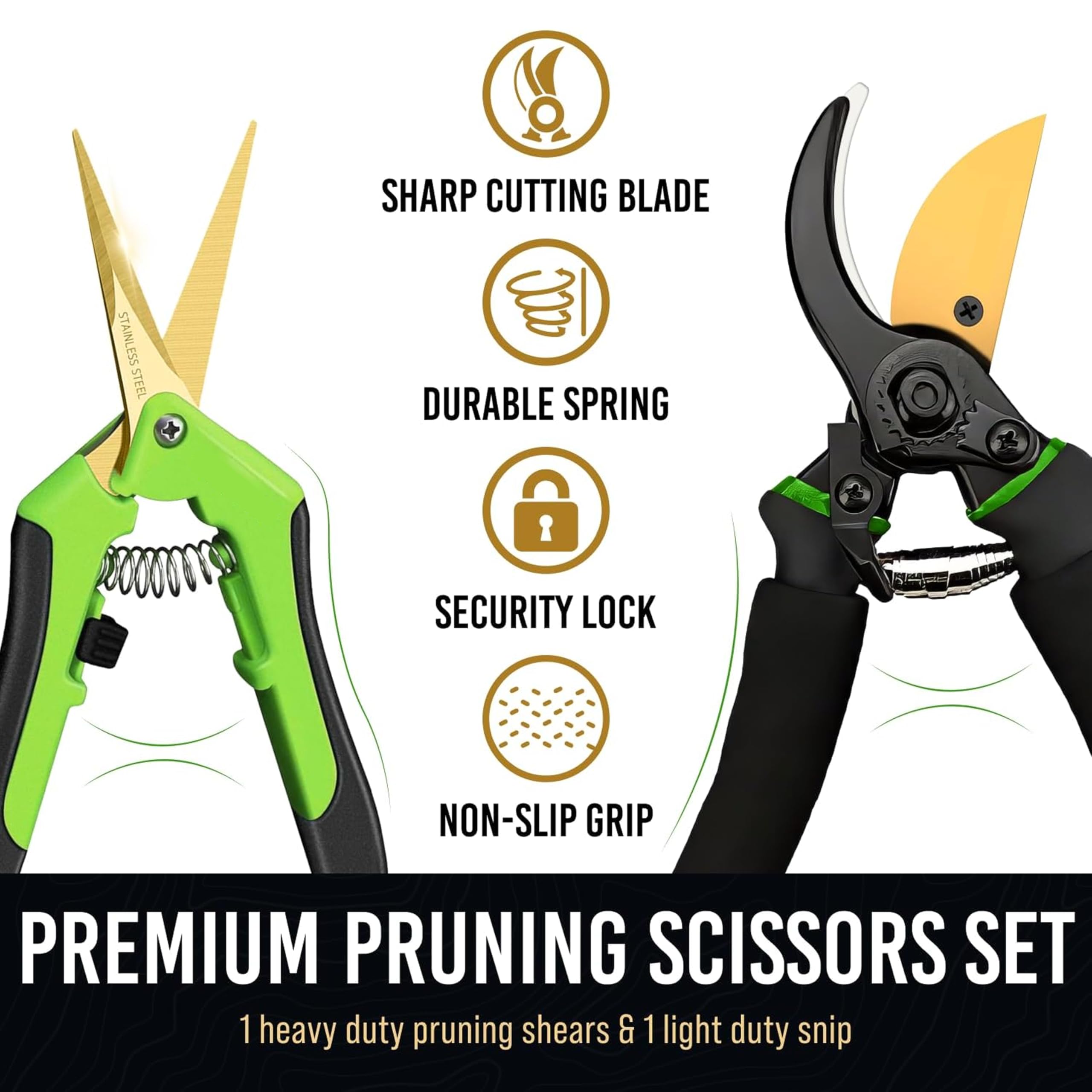 Craft911 pruning shears with rust-proof titanium coating