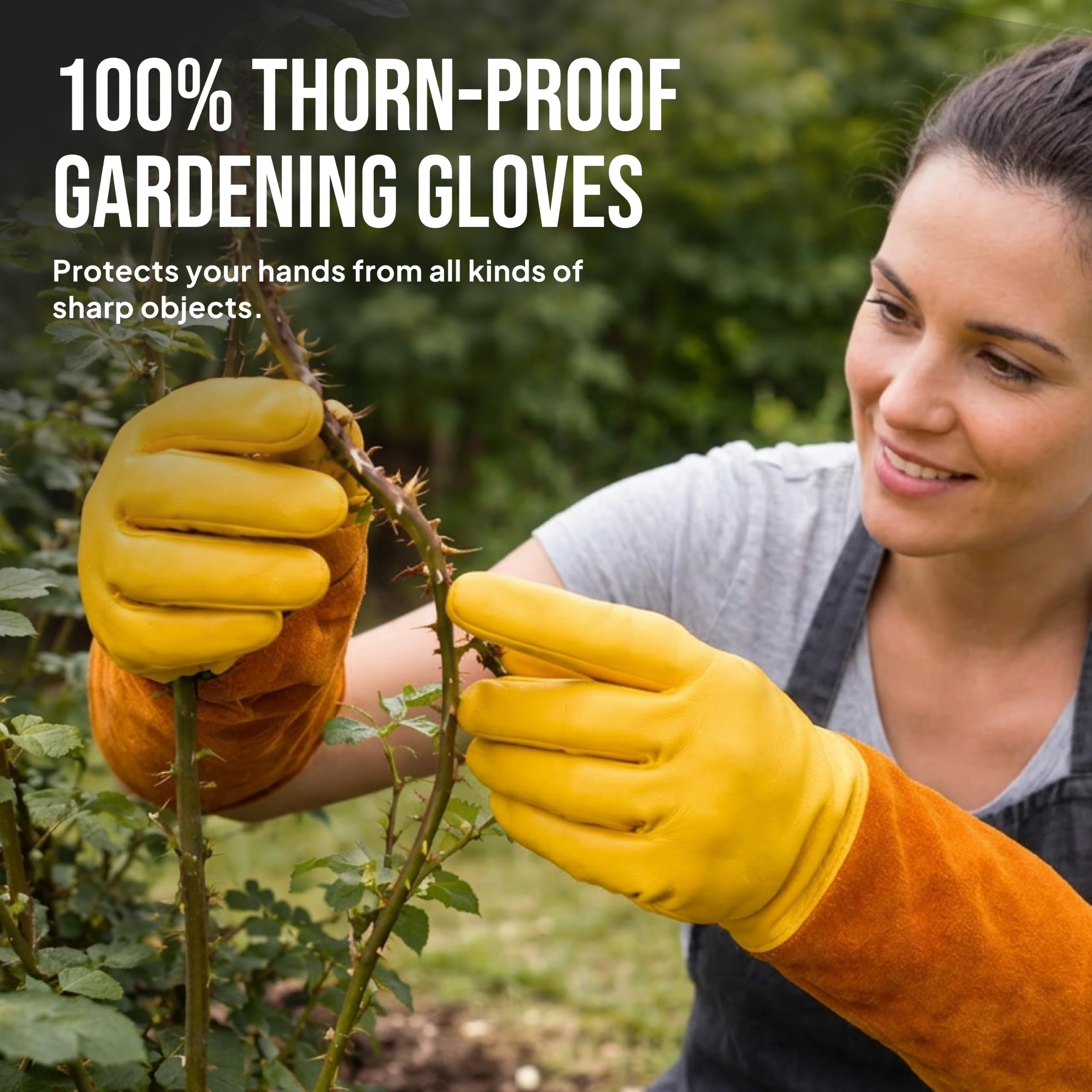 Craft911 Thorn Proof Gardening Gloves back view with reinforced stitching