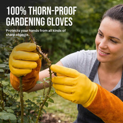 Craft911 Thorn Proof Gardening Gloves back view with reinforced stitching