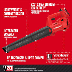 CRAFTSMAN 20V MAX Leaf Blower with battery and charger