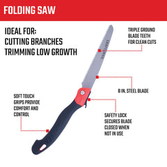 CRAFTSMAN Folding Pruning Saw with triple-ground teeth