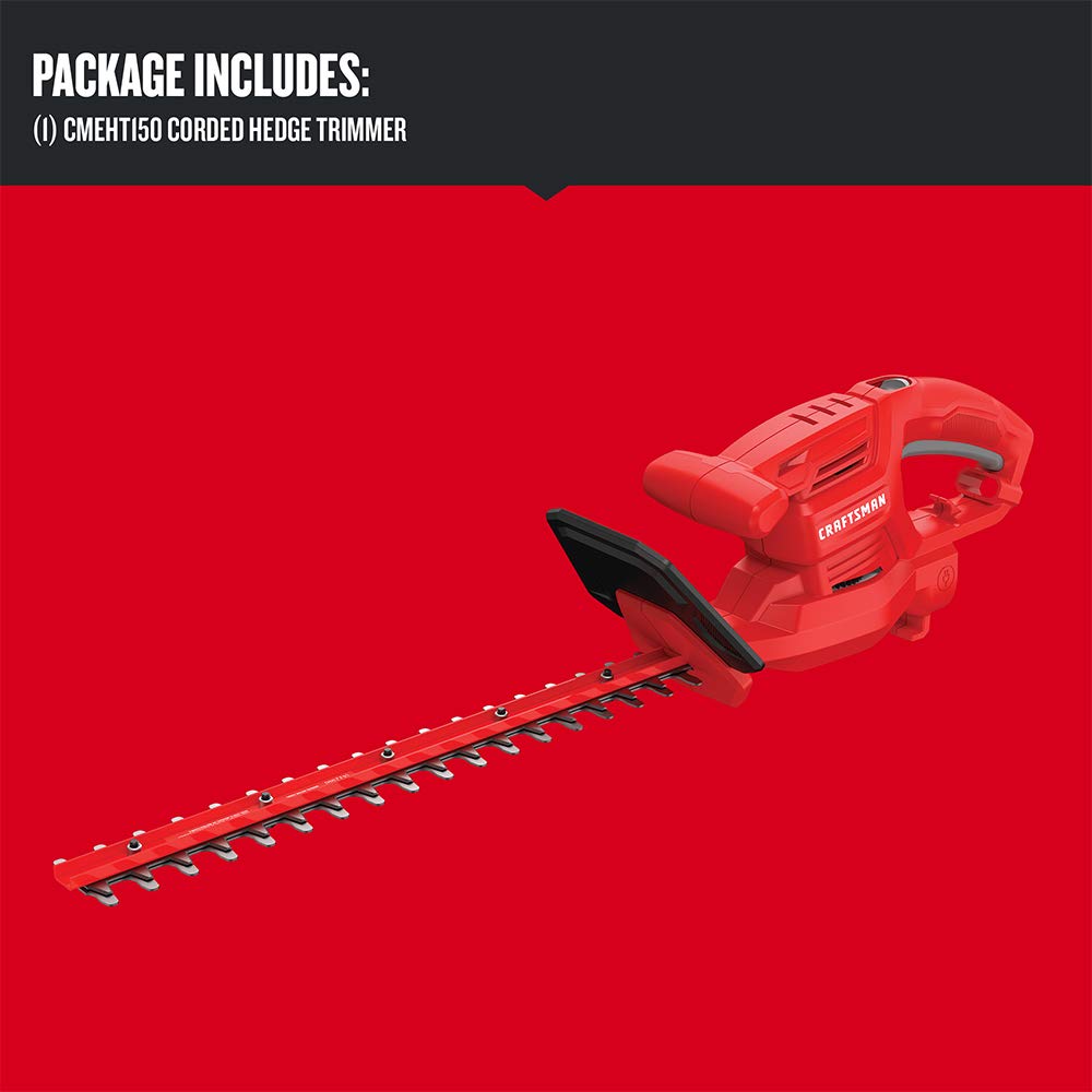 CRAFTSMAN hedge trimmer showing dual action blades