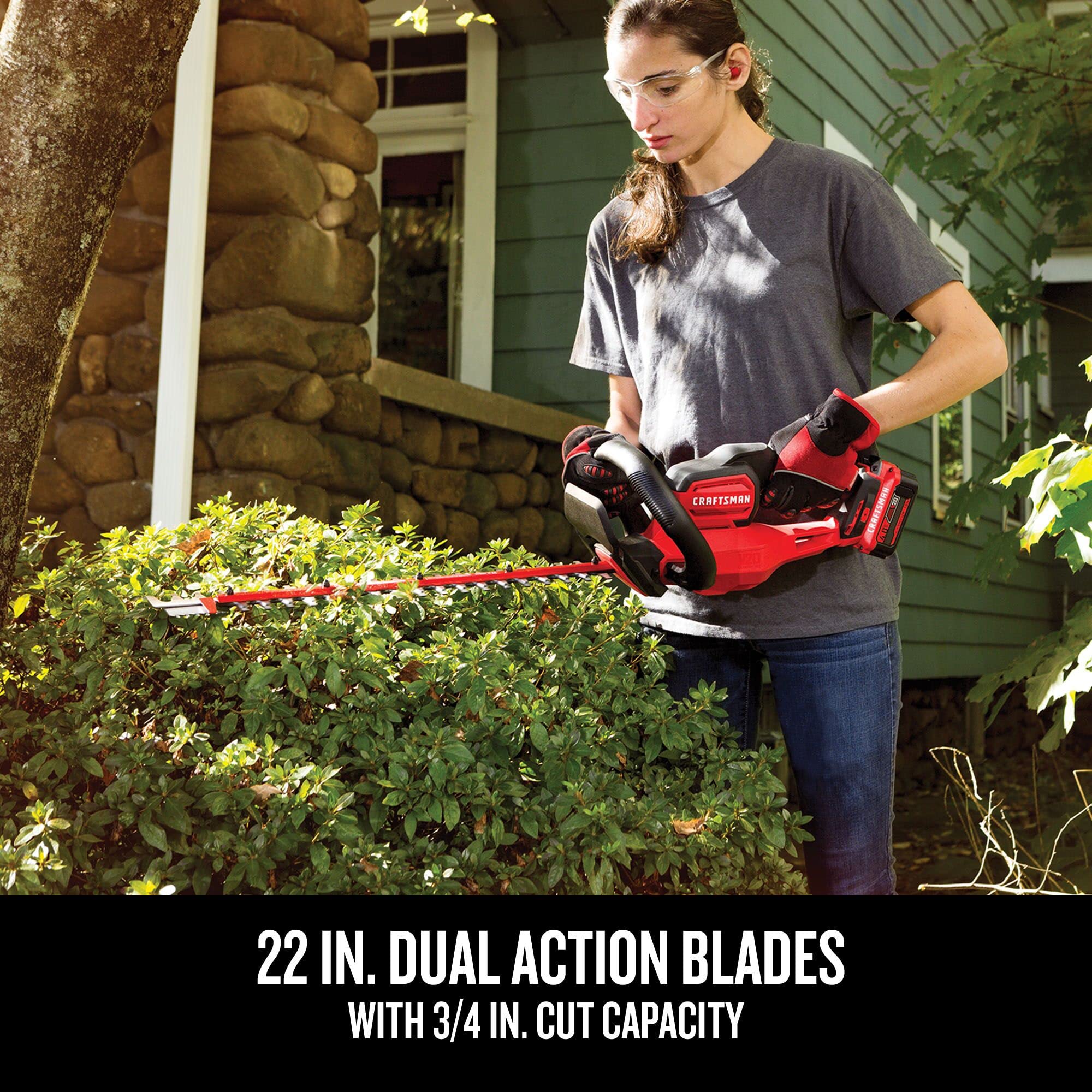 CRAFTSMAN V20 Cordless Hedge Trimmer 22-inch with battery pack