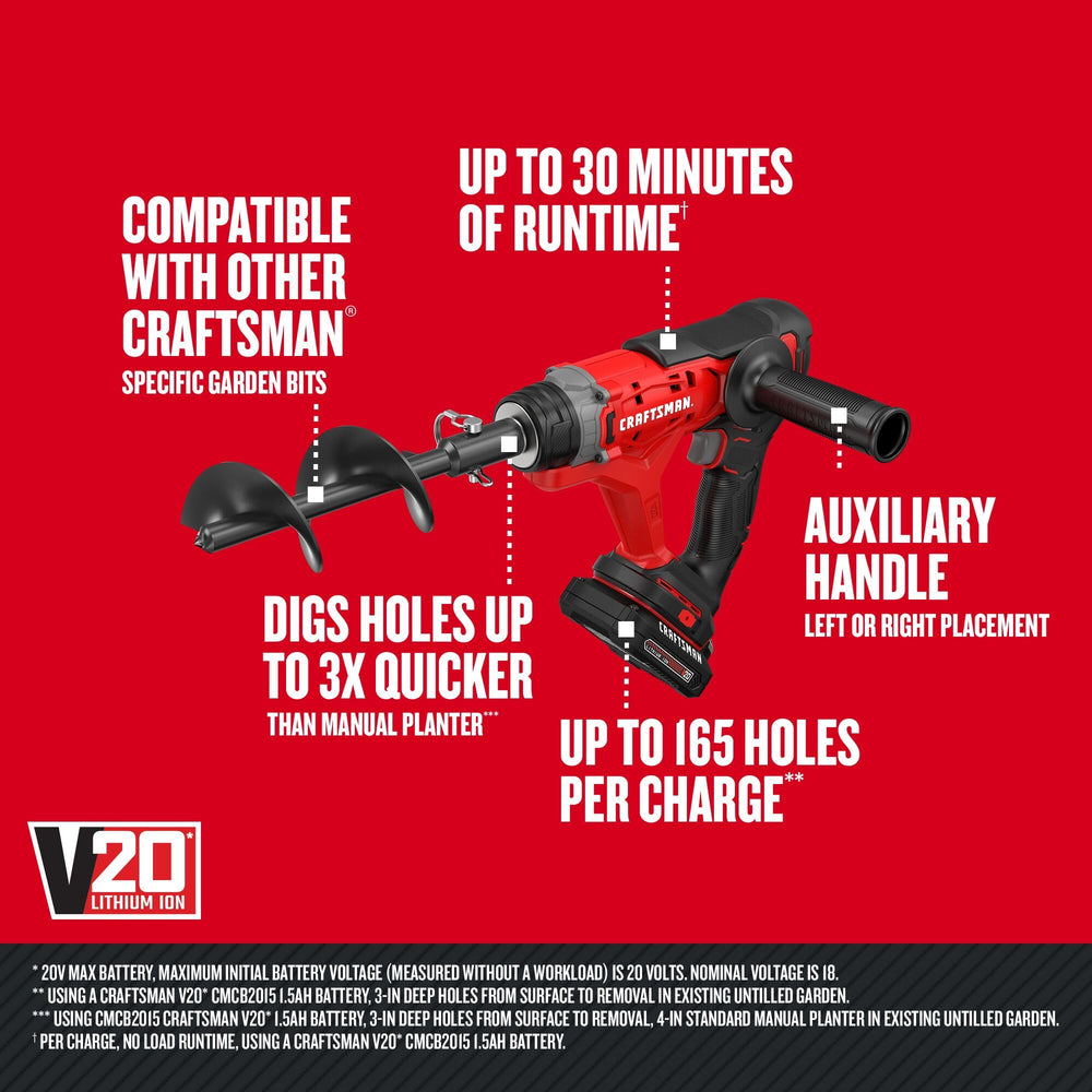 CRAFTSMAN V20 garden tool kit with battery and charger