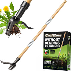 CRAFTZONE Weed Puller Tool front view with 4-claw steel head