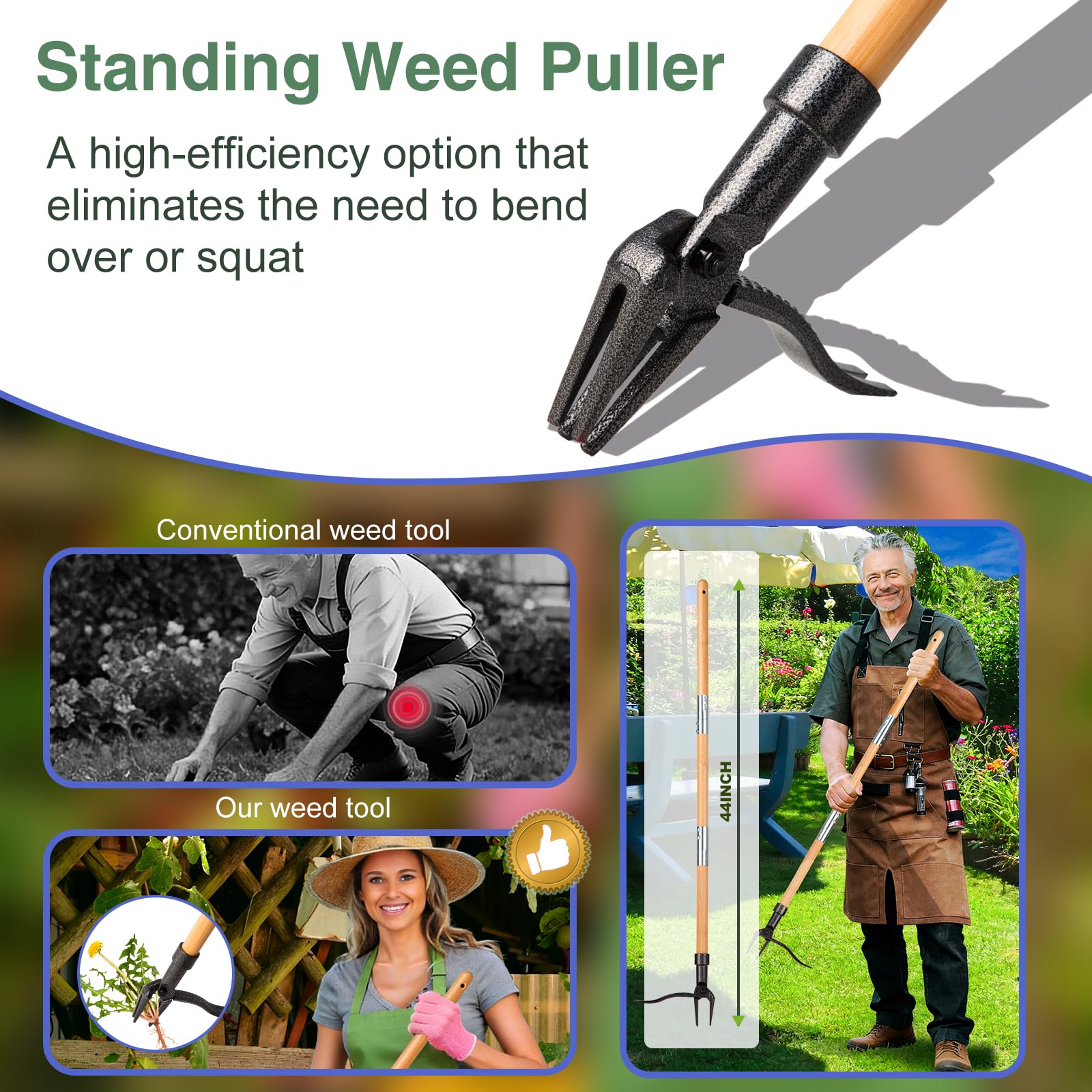 CRAFTZONE Weed Puller Tool in garden setting removing weeds