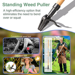 CRAFTZONE Weed Puller Tool in garden setting removing weeds