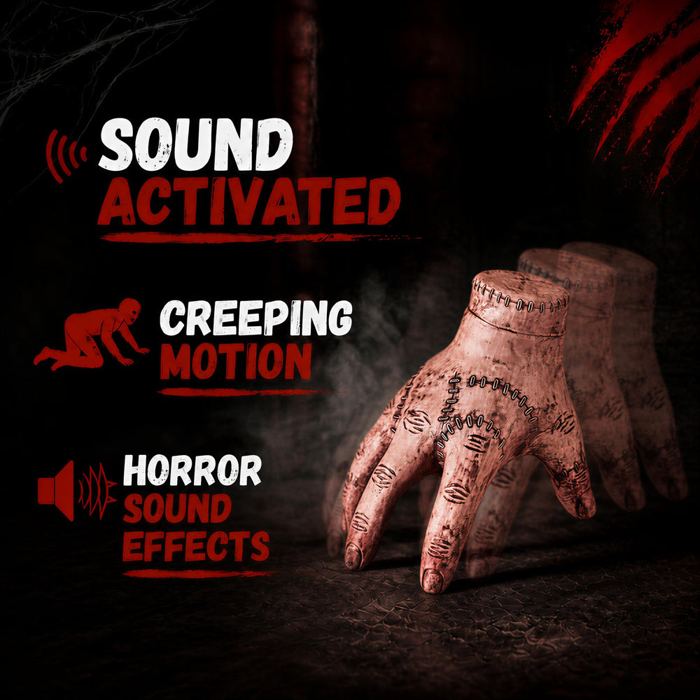 Crawling Zombie Hand showing realistic latex design and details