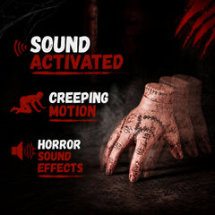 Crawling Zombie Hand showing realistic latex design and details