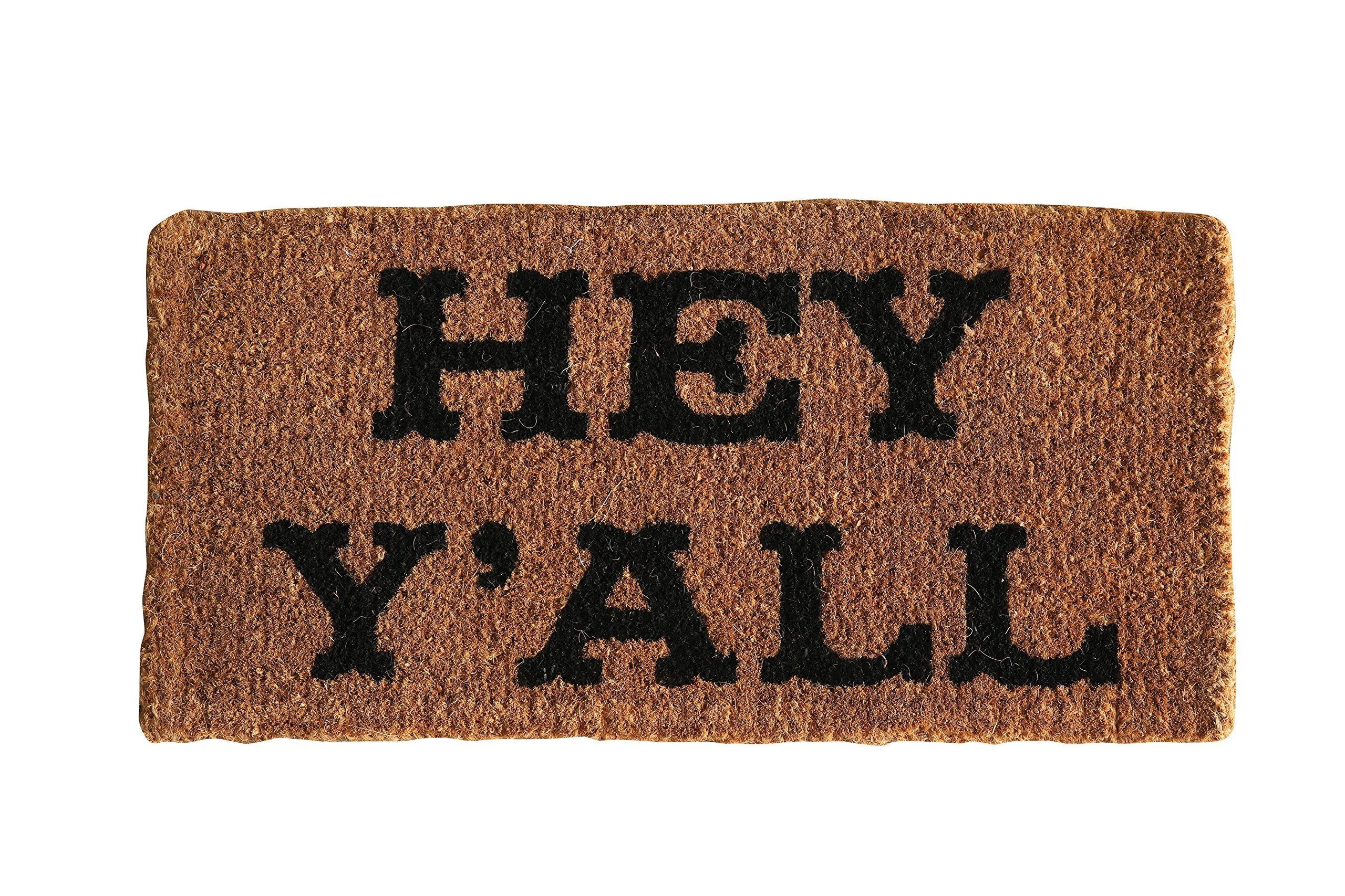 Creative Co-Op Doormat placed at a front door