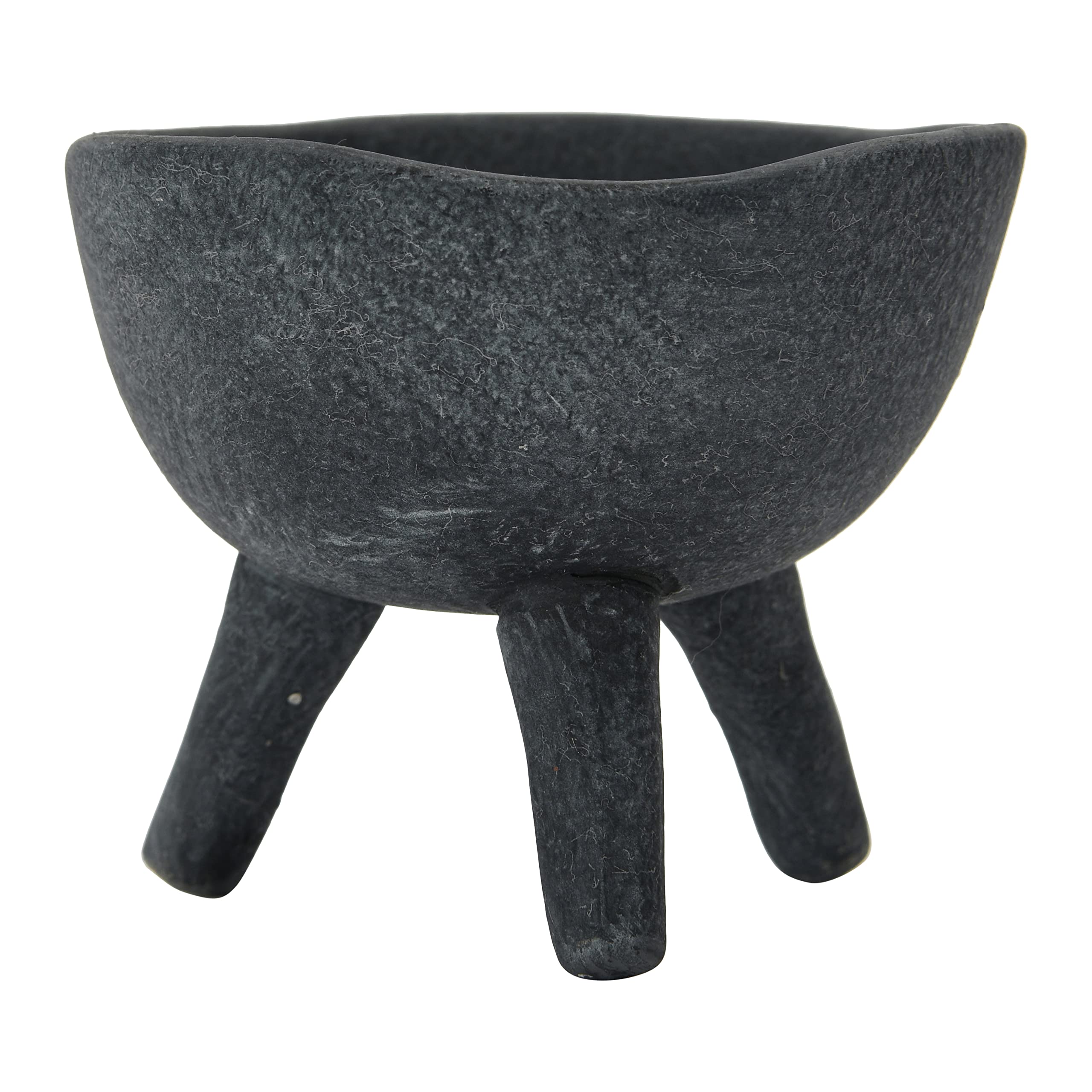Creative Co-Op footed planter with decorative items inside