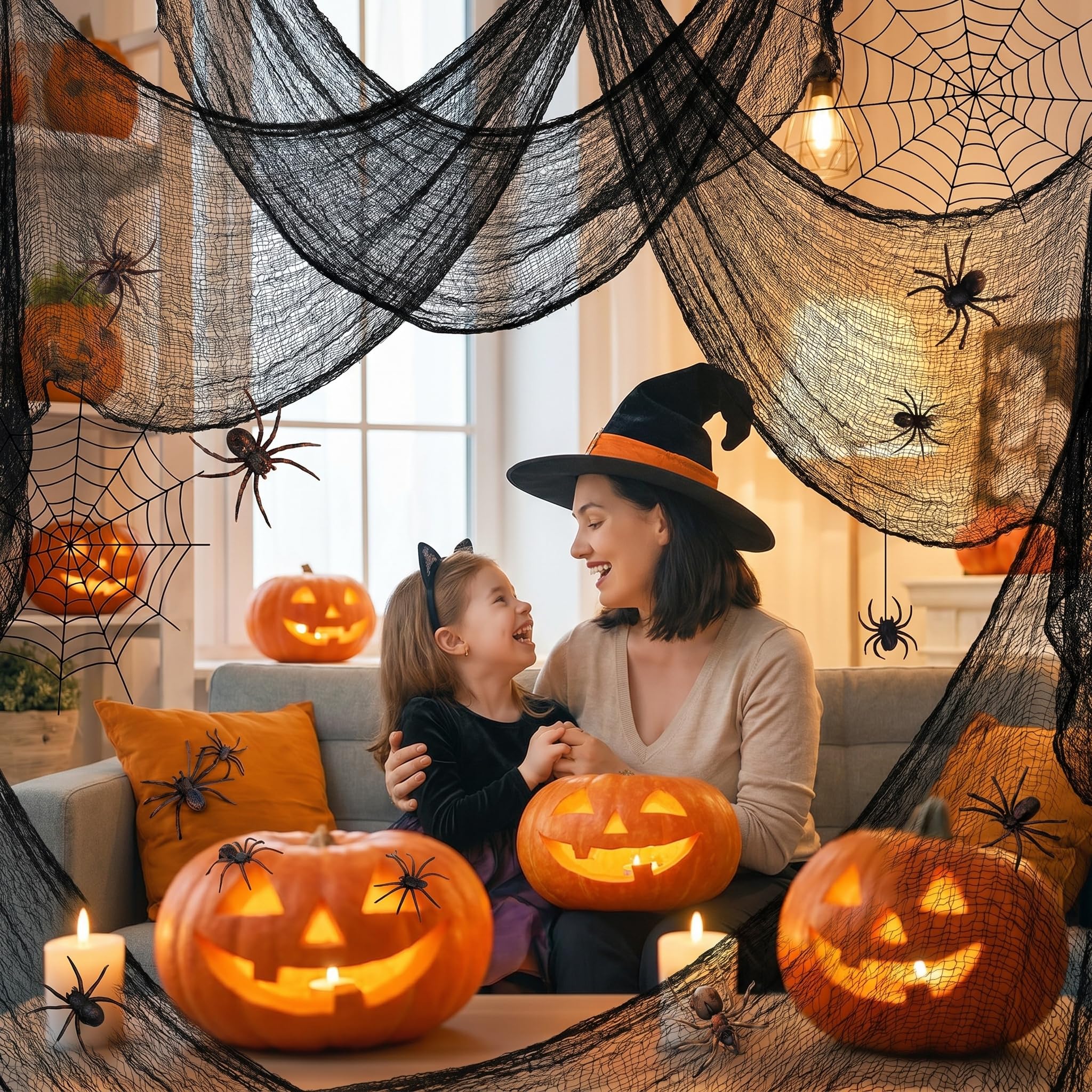 Creepy cloth draped over furniture for Halloween