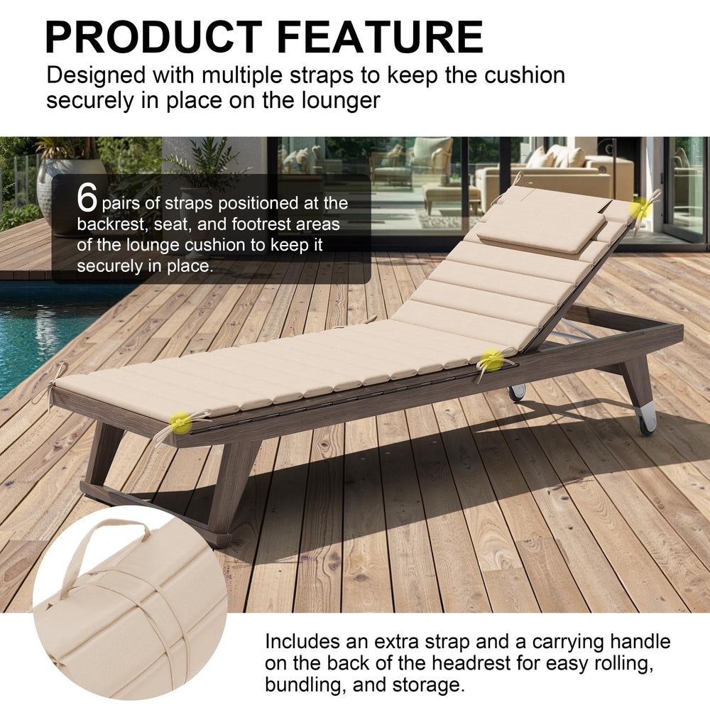 Crestlive chaise lounge cushions side view