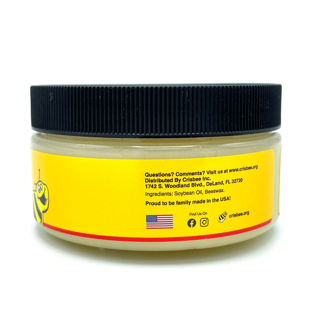 Crisbee Griddle Seasoning 6.5oz side view showcasing the label