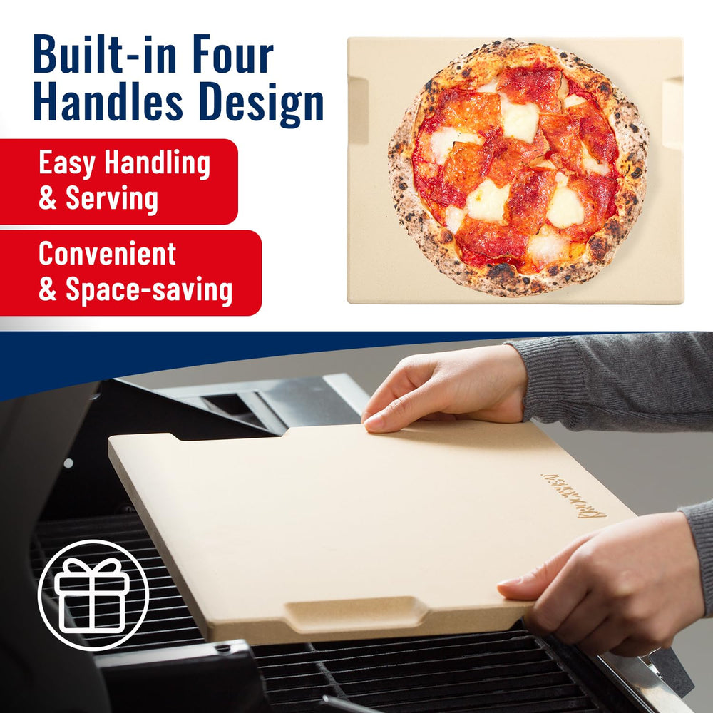 Crispy pizza on ROCKSHEAT Pizza Stone