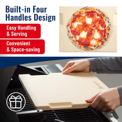 Crispy pizza on ROCKSHEAT Pizza Stone